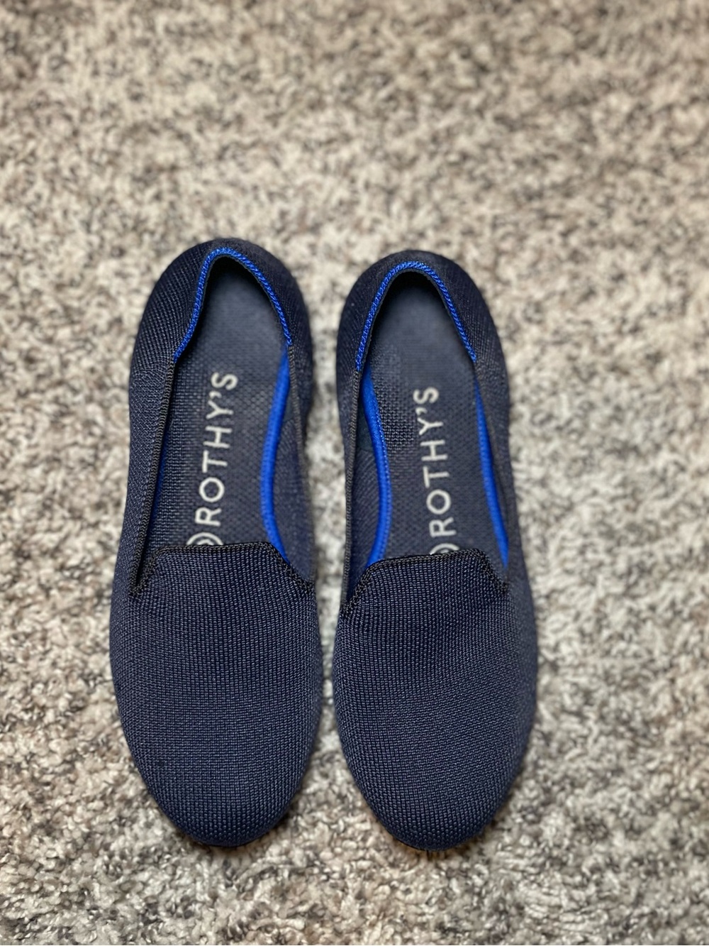 Rothy's The Loafer Classic Navy Knit Fabric Slip On Flats Women’s US 5.5
